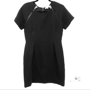Barney’s Black Short Sleeve Dress with Lace Insets